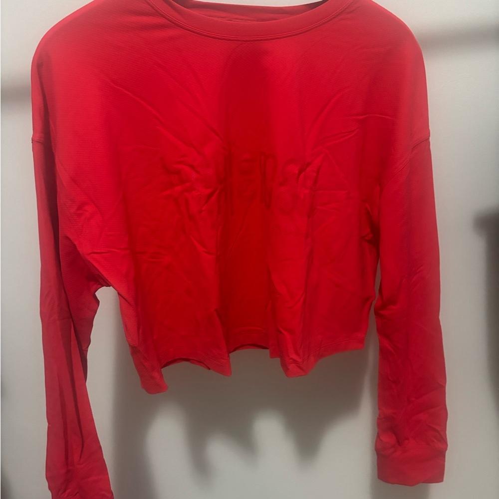 Lululemon Vibrant Red Long Sleeve Women's Workout Top
